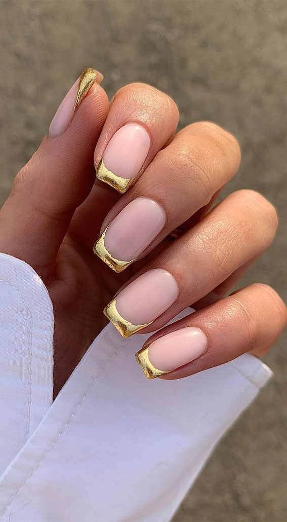 Most Beautiful Nail Designs You Will Love To wear In 2021 : Blue and gold  nails
